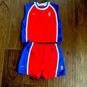 Nike Red and Blue Basketball Outfit. 24M but fits like 3T.